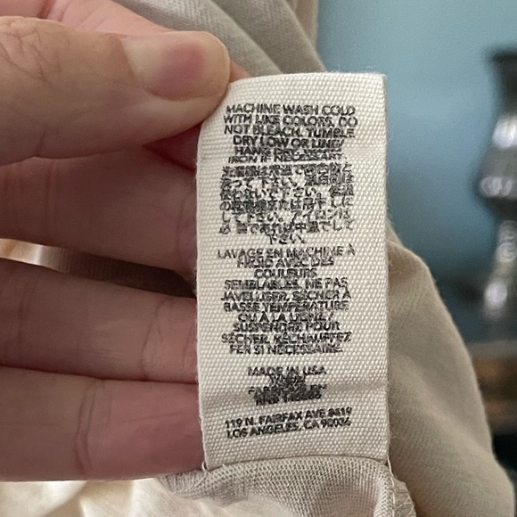 THE GREAT. The Athletic Tee in Washed White & Red Maroon Burnout Rolled Sleeve 0 - Picture 7 of 7